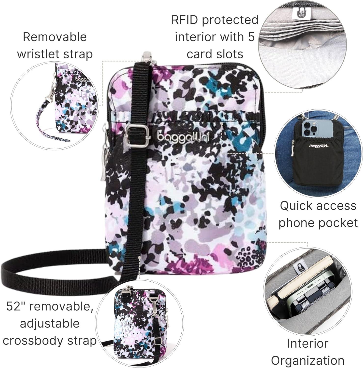 imageBaggallini Bryant Pouch Small Crossbody Bag for Women  Phone Purse with Crossbody Strap  Lightweight Crossbody PouchAbstract Cheetah