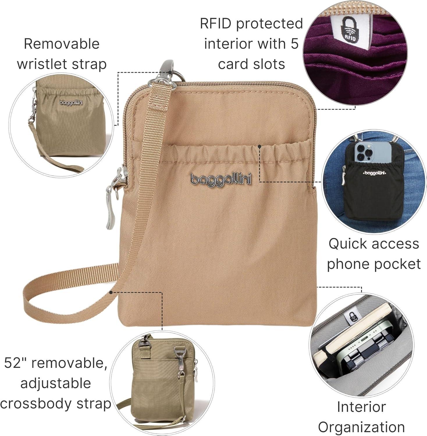 imageBaggallini Bryant Pouch Small Crossbody Bag for Women  Phone Purse with Crossbody Strap  Lightweight Crossbody PouchBeach