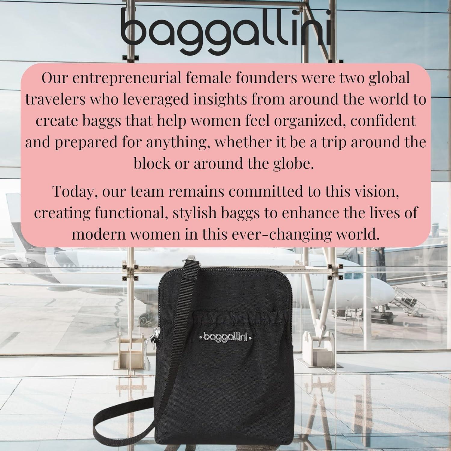 imageBaggallini Bryant Pouch Small Crossbody Bag for Women  Phone Purse with Crossbody Strap  Lightweight Crossbody PouchBlack With Sand Lining