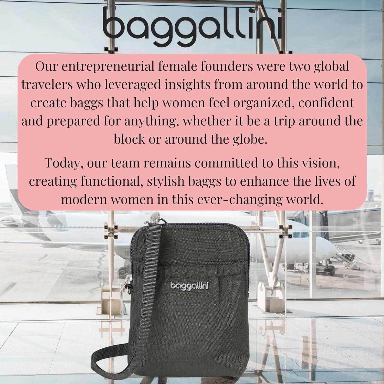 imageBaggallini Bryant Pouch Small Crossbody Bag for Women  Phone Purse with Crossbody Strap  Lightweight Crossbody PouchCharcoal