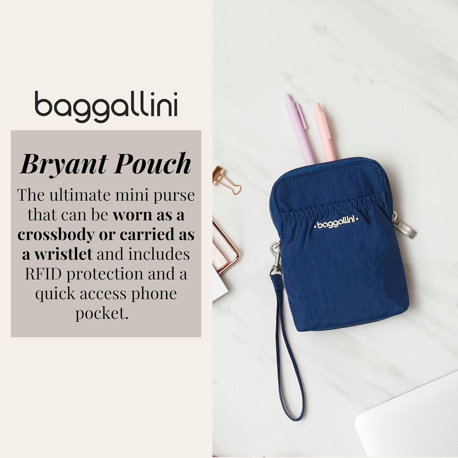 imageBaggallini Bryant Pouch Small Crossbody Bag for Women  Phone Purse with Crossbody Strap  Lightweight Crossbody PouchInk Hydrangea