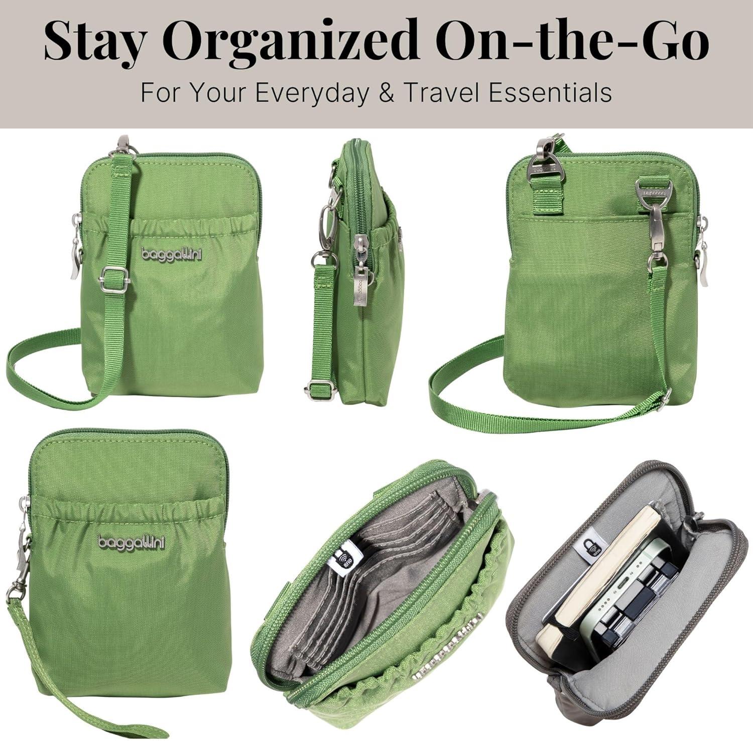 imageBaggallini Bryant Pouch Small Crossbody Bag for Women  Phone Purse with Crossbody Strap  Lightweight Crossbody PouchMoss
