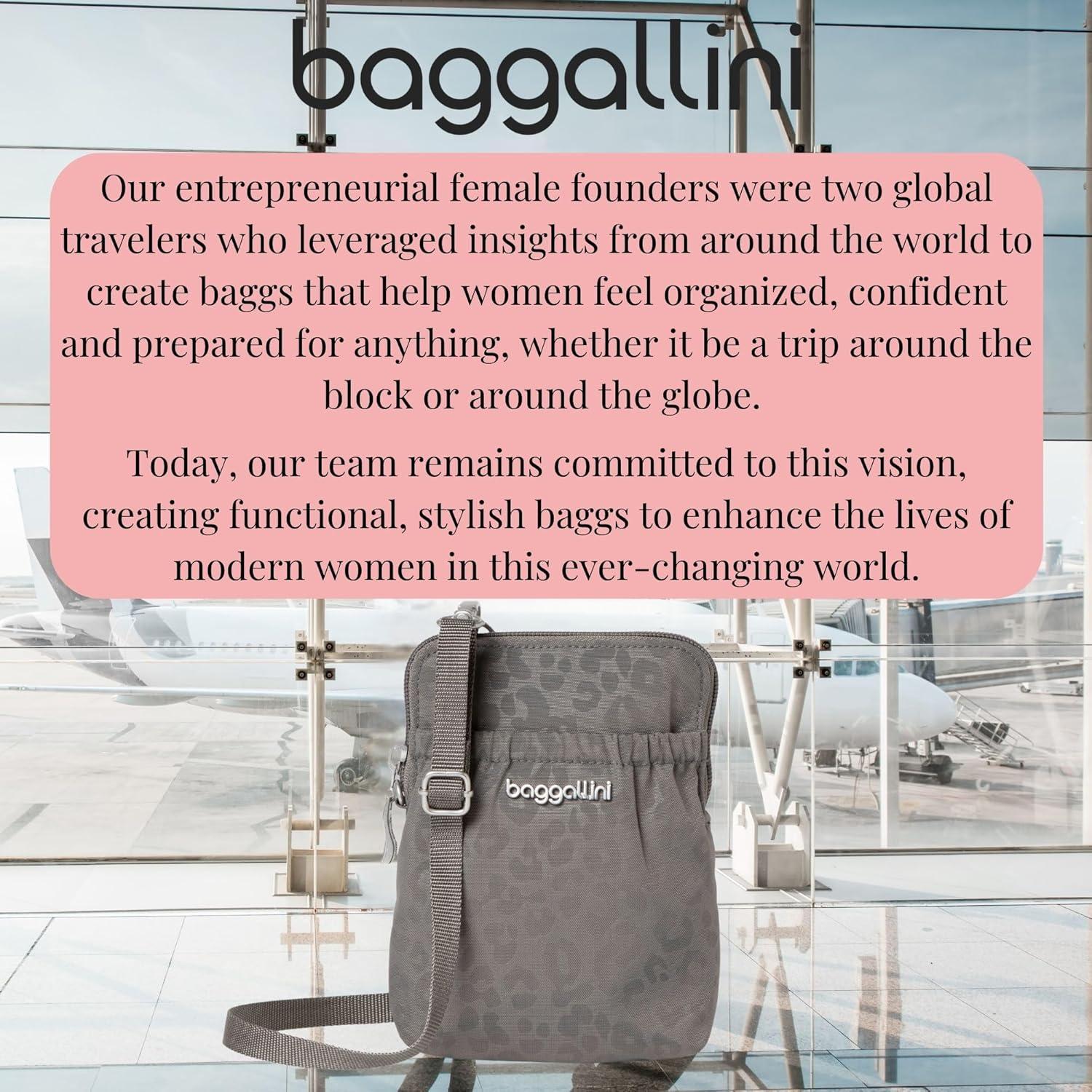 imageBaggallini Bryant Pouch Small Crossbody Bag for Women  Phone Purse with Crossbody Strap  Lightweight Crossbody PouchPewterCheetah Emboss