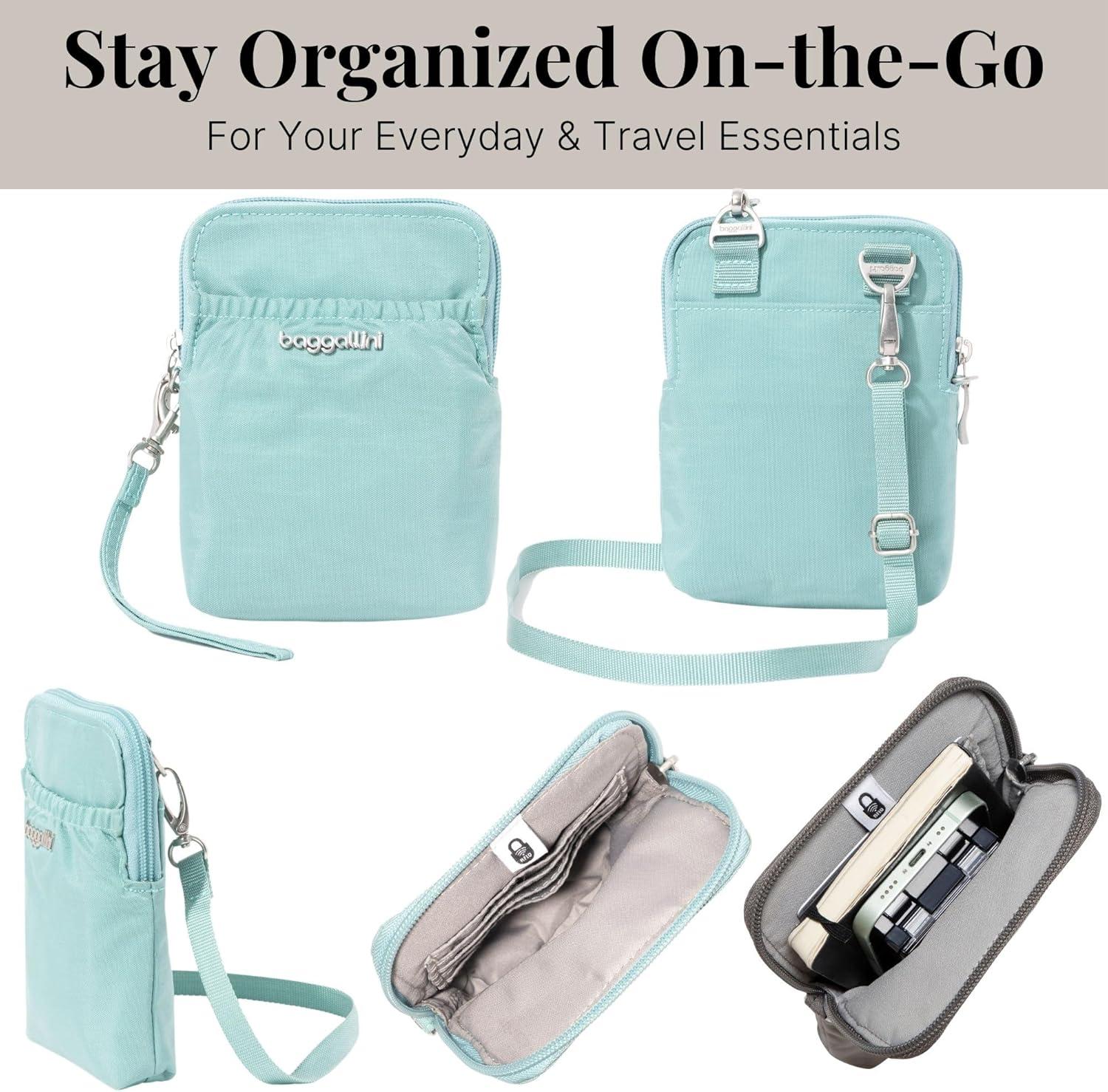 imageBaggallini Bryant Pouch Small Crossbody Bag for Women  Phone Purse with Crossbody Strap  Lightweight Crossbody PouchSeaglass