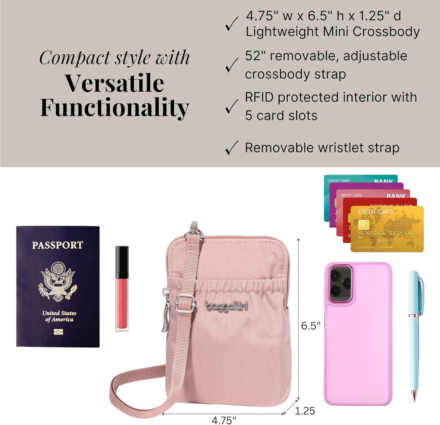 imageBaggallini Bryant Pouch Small Crossbody Bag for Women  Phone Purse with Crossbody Strap  Lightweight Crossbody PouchWoodrose