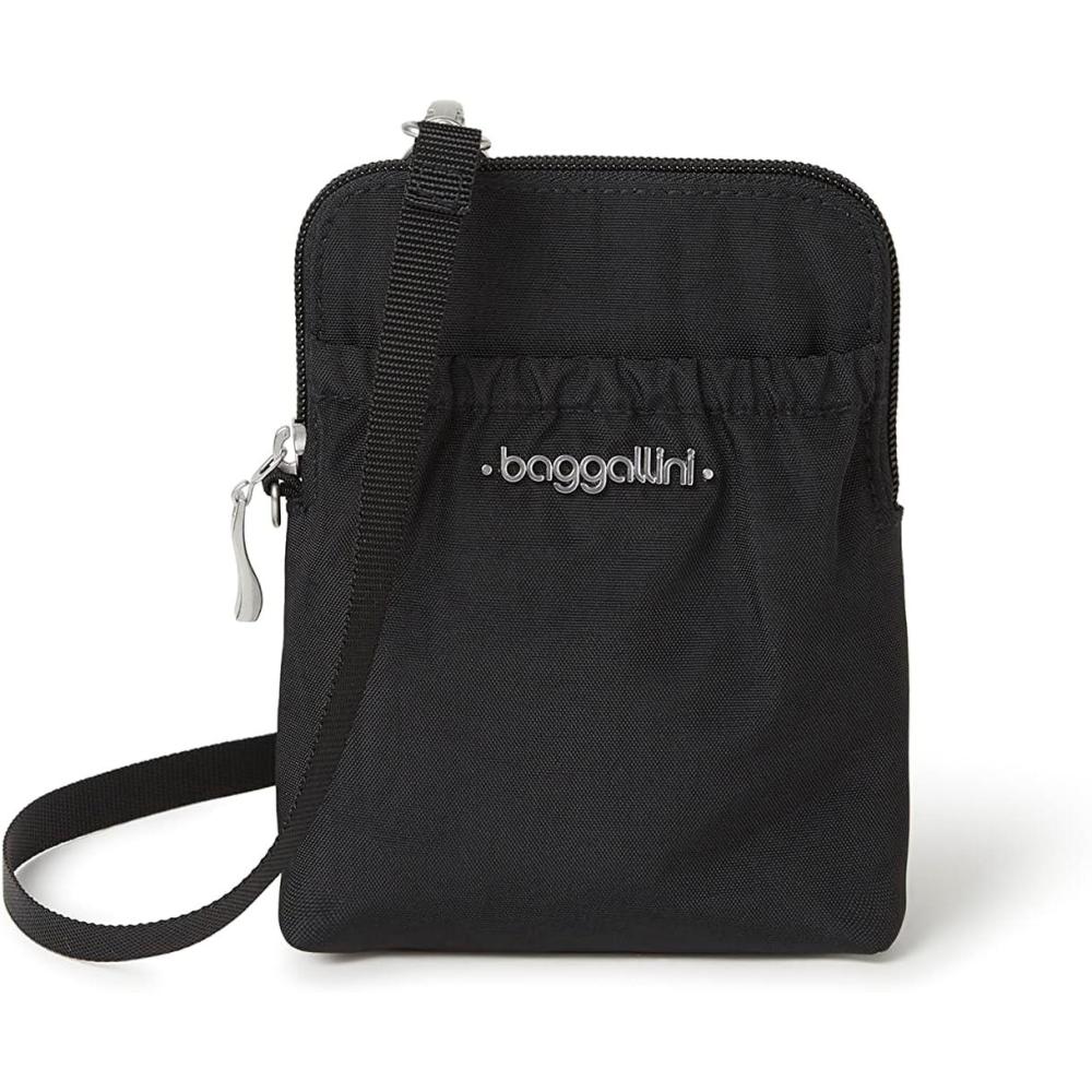 imageBaggallini Bryant Pouch Small Crossbody Bag for Women  Phone Purse with Crossbody Strap  Lightweight Crossbody PouchBlack With Sand Lining
