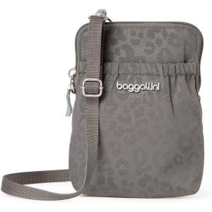 imageBaggallini Bryant Pouch Small Crossbody Bag for Women  Phone Purse with Crossbody Strap  Lightweight Crossbody PouchPewterCheetah Emboss