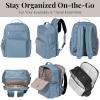 imageBaggallini Tribeca Expandable Laptop Backpack  15quotx11quot Lightweight Work Travel Bag wLuggage Sleeve ampamp RFIDCornflower Twill