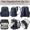 imageBaggallini Tribeca Expandable Laptop Backpack  15quotx11quot Lightweight Work Travel Bag wLuggage Sleeve ampamp RFIDFrench Navy