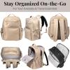 imageBaggallini Tribeca Expandable Laptop Backpack  15quotx11quot Lightweight Work Travel Bag wLuggage Sleeve ampamp RFIDTaupe Twill