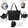 imageLarge Carryall Tote Bag for Women  Lightweight Nylon Zipper Top Weekender Travel Beach Bag Personal Item wLuggage SleeveBlack