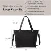 imageLarge Carryall Tote Bag for Women  Lightweight Nylon Zipper Top Weekender Travel Beach Bag Personal Item wLuggage SleeveBlack