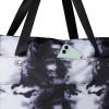 imageLarge Carryall Tote Bag for Women  Lightweight Nylon Zipper Top Weekender Travel Beach Bag Personal Item wLuggage SleeveBlack Ink Tie Dye
