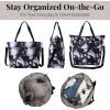 imageLarge Carryall Tote Bag for Women  Lightweight Nylon Zipper Top Weekender Travel Beach Bag Personal Item wLuggage SleeveBlack Ink Tie Dye