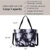 imageLarge Carryall Tote Bag for Women  Lightweight Nylon Zipper Top Weekender Travel Beach Bag Personal Item wLuggage SleeveBlack Ink Tie Dye