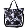 imageLarge Carryall Tote Bag for Women  Lightweight Nylon Zipper Top Weekender Travel Beach Bag Personal Item wLuggage SleeveBlack Ink Tie Dye