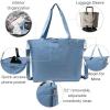 imageLarge Carryall Tote Bag for Women  Lightweight Nylon Zipper Top Weekender Travel Beach Bag Personal Item wLuggage SleeveCornflower