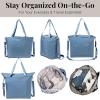 imageLarge Carryall Tote Bag for Women  Lightweight Nylon Zipper Top Weekender Travel Beach Bag Personal Item wLuggage SleeveCornflower