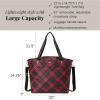 imageLarge Carryall Tote Bag for Women  Lightweight Nylon Zipper Top Weekender Travel Beach Bag Personal Item wLuggage SleeveCrimson Tartan