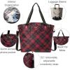 imageLarge Carryall Tote Bag for Women  Lightweight Nylon Zipper Top Weekender Travel Beach Bag Personal Item wLuggage SleeveCrimson Tartan