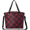 imageLarge Carryall Tote Bag for Women  Lightweight Nylon Zipper Top Weekender Travel Beach Bag Personal Item wLuggage SleeveCrimson Tartan