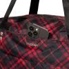 imageLarge Carryall Tote Bag for Women  Lightweight Nylon Zipper Top Weekender Travel Beach Bag Personal Item wLuggage SleeveCrimson Tartan
