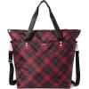 imageLarge Carryall Tote Bag for Women  Lightweight Nylon Zipper Top Weekender Travel Beach Bag Personal Item wLuggage SleeveCrimson Tartan
