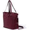 imageLarge Carryall Tote Bag for Women  Lightweight Nylon Zipper Top Weekender Travel Beach Bag Personal Item wLuggage SleeveDark Cherry