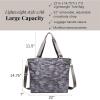 imageLarge Carryall Tote Bag for Women  Lightweight Nylon Zipper Top Weekender Travel Beach Bag Personal Item wLuggage SleeveDark Grey Camo