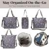 imageLarge Carryall Tote Bag for Women  Lightweight Nylon Zipper Top Weekender Travel Beach Bag Personal Item wLuggage SleeveDark Grey Camo