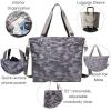 imageLarge Carryall Tote Bag for Women  Lightweight Nylon Zipper Top Weekender Travel Beach Bag Personal Item wLuggage SleeveDark Grey Camo