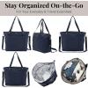 imageLarge Carryall Tote Bag for Women  Lightweight Nylon Zipper Top Weekender Travel Beach Bag Personal Item wLuggage SleeveFrench Navy