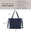 imageLarge Carryall Tote Bag for Women  Lightweight Nylon Zipper Top Weekender Travel Beach Bag Personal Item wLuggage SleeveFrench Navy