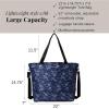 imageLarge Carryall Tote Bag for Women  Lightweight Nylon Zipper Top Weekender Travel Beach Bag Personal Item wLuggage SleeveIndigo Petal