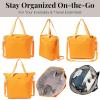 imageLarge Carryall Tote Bag for Women  Lightweight Nylon Zipper Top Weekender Travel Beach Bag Personal Item wLuggage SleeveMarigold