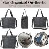 imageLarge Carryall Tote Bag for Women  Lightweight Nylon Zipper Top Weekender Travel Beach Bag Personal Item wLuggage SleeveMidnight Blossom