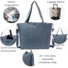 imageLarge Carryall Tote Bag for Women  Lightweight Nylon Zipper Top Weekender Travel Beach Bag Personal Item wLuggage SleeveMist