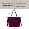 imageLarge Carryall Tote Bag for Women  Lightweight Nylon Zipper Top Weekender Travel Beach Bag Personal Item wLuggage SleeveMulberry