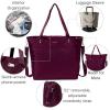 imageLarge Carryall Tote Bag for Women  Lightweight Nylon Zipper Top Weekender Travel Beach Bag Personal Item wLuggage SleeveMulberry