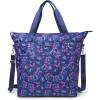 imageLarge Carryall Tote Bag for Women  Lightweight Nylon Zipper Top Weekender Travel Beach Bag Personal Item wLuggage SleeveNavy Garden