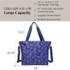 imageLarge Carryall Tote Bag for Women  Lightweight Nylon Zipper Top Weekender Travel Beach Bag Personal Item wLuggage SleeveNavy Garden