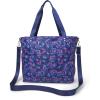 imageLarge Carryall Tote Bag for Women  Lightweight Nylon Zipper Top Weekender Travel Beach Bag Personal Item wLuggage SleeveNavy Garden
