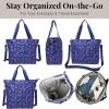 imageLarge Carryall Tote Bag for Women  Lightweight Nylon Zipper Top Weekender Travel Beach Bag Personal Item wLuggage SleeveNavy Garden
