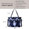 imageLarge Carryall Tote Bag for Women  Lightweight Nylon Zipper Top Weekender Travel Beach Bag Personal Item wLuggage SleeveNavy Ink Tie Dye