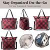 imageLarge Carryall Tote Bag for Women  Lightweight Nylon Zipper Top Weekender Travel Beach Bag Personal Item wLuggage SleeveRed Buffalo Plaid
