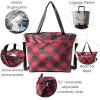 imageLarge Carryall Tote Bag for Women  Lightweight Nylon Zipper Top Weekender Travel Beach Bag Personal Item wLuggage SleeveRed Buffalo Plaid