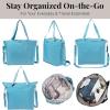 imageLarge Carryall Tote Bag for Women  Lightweight Nylon Zipper Top Weekender Travel Beach Bag Personal Item wLuggage SleeveSeaside Blue