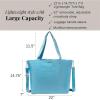 imageLarge Carryall Tote Bag for Women  Lightweight Nylon Zipper Top Weekender Travel Beach Bag Personal Item wLuggage SleeveSeaside Blue