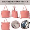 imageLarge Carryall Tote Bag for Women  Lightweight Nylon Zipper Top Weekender Travel Beach Bag Personal Item wLuggage SleeveTerracotta