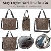 imageLarge Carryall Tote Bag for Women  Lightweight Nylon Zipper Top Weekender Travel Beach Bag Personal Item wLuggage SleeveWild Cheetah
